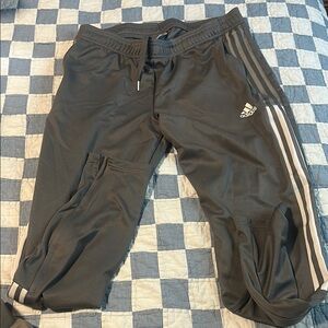 Adidas Gray Sweatpants with Elastic Cuffs and Drawstring